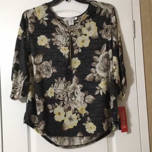 New With Tags Stretch Shimmering Plus Size 1X Top - Picture 3 of 14